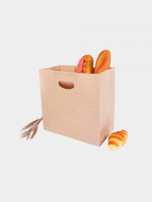 Kraft Paper Packaging Bags With Die Cut Handle